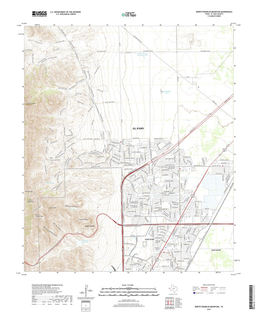 North Franklin Mountain Texas US Topo Map Image