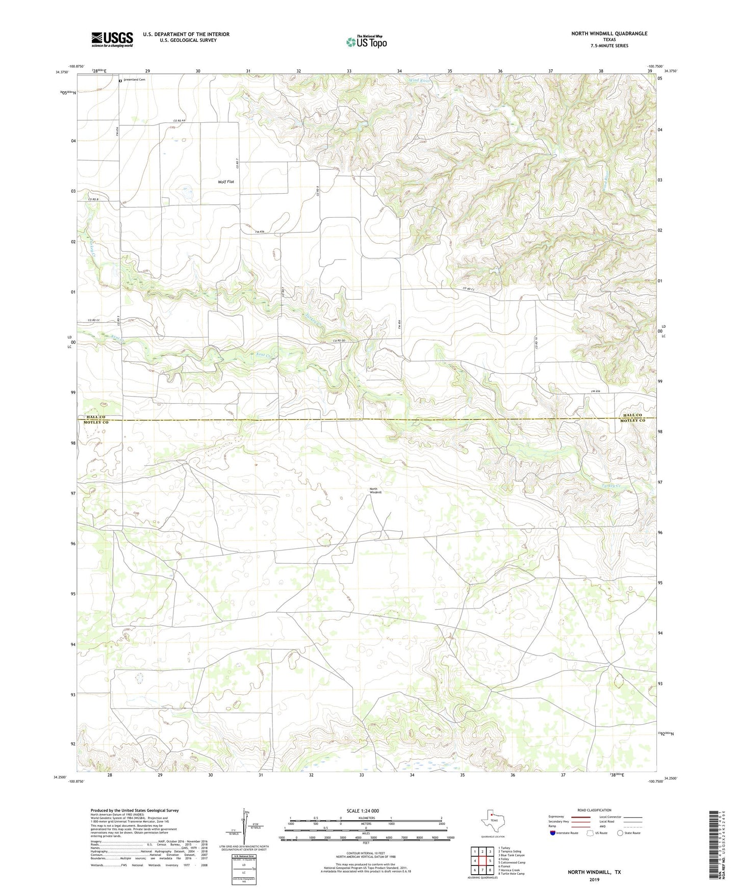 North Windmill Texas US Topo Map Image