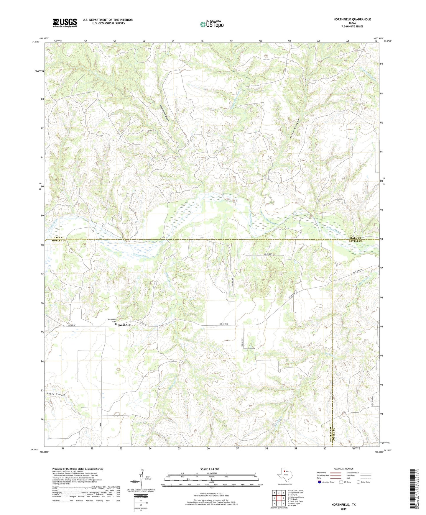 Northfield Texas US Topo Map Image