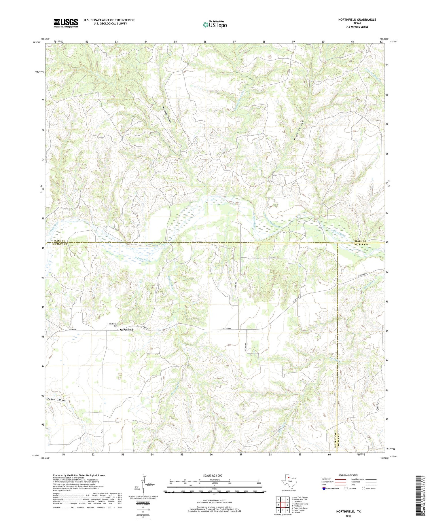Northfield Texas US Topo Map Image