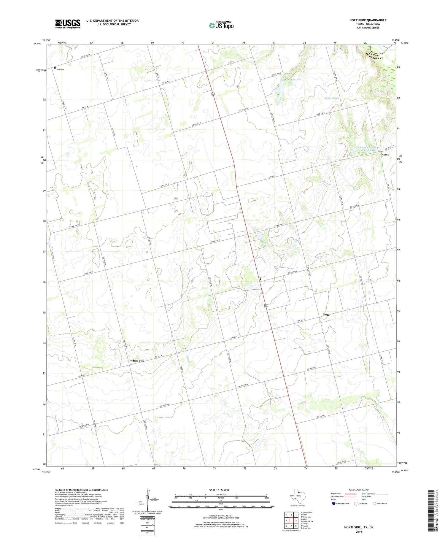 Northside Texas US Topo Map Image