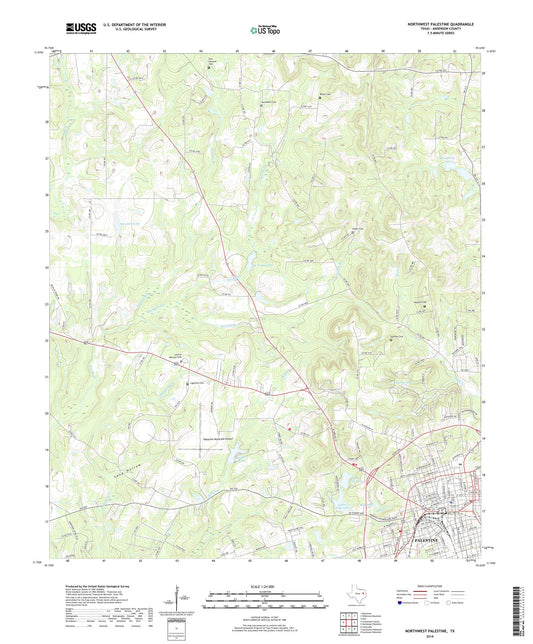 Northwest Palestine Texas US Topo Map Image