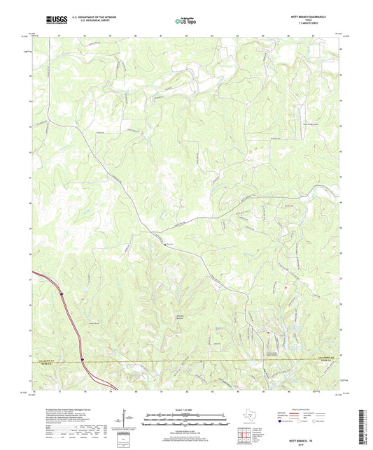 Nott Branch Texas US Topo Map Image