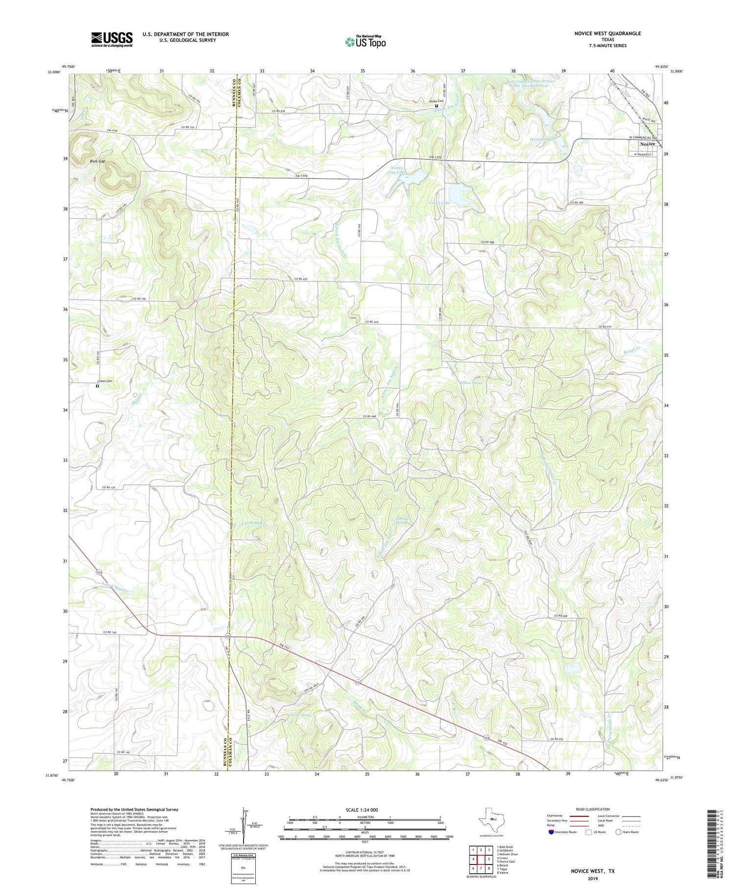 Novice West Texas US Topo Map Image