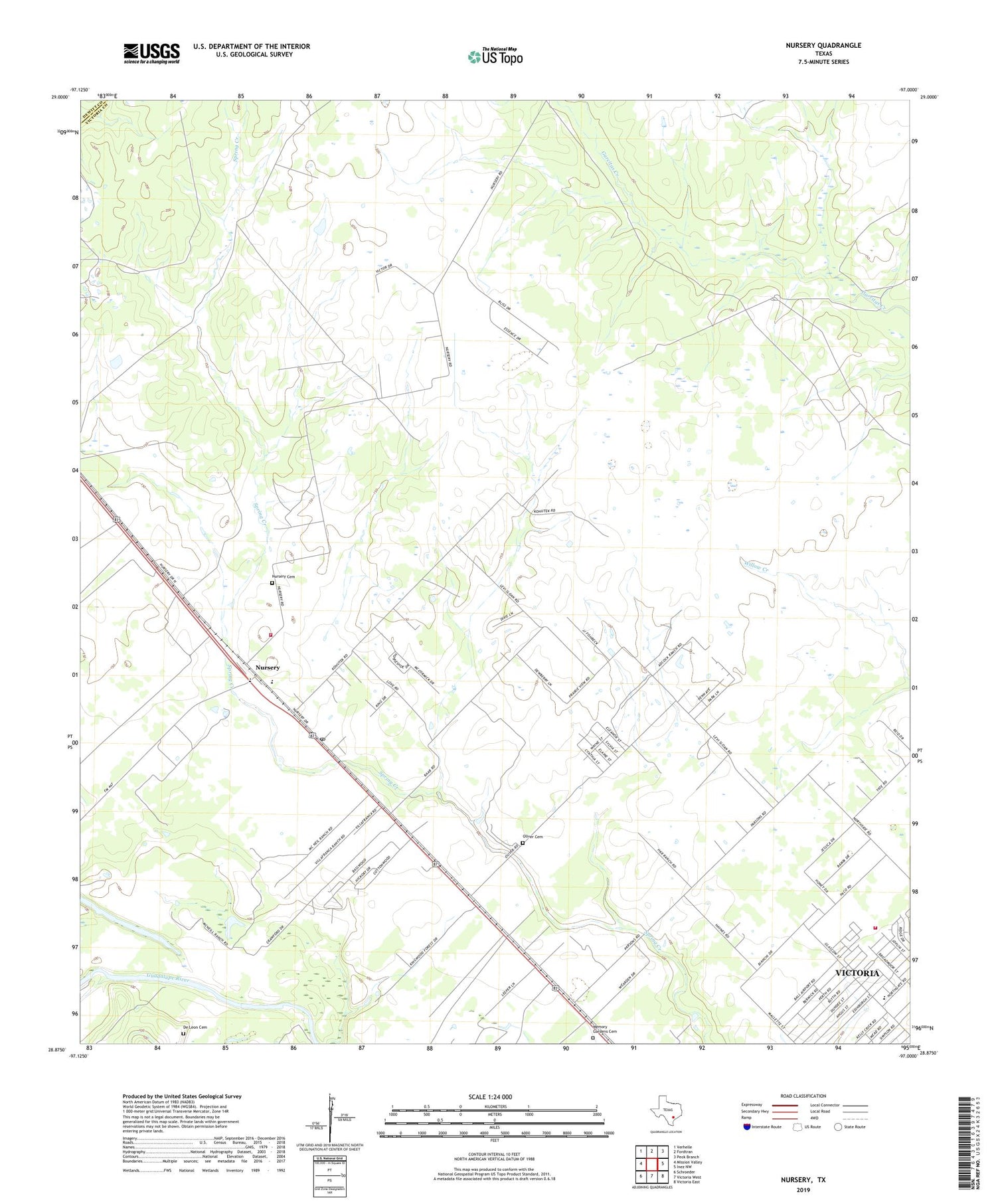 Nursery Texas US Topo Map Image