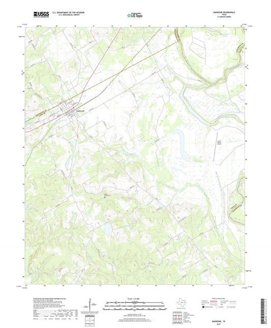 Oakwood Texas US Topo Map Image