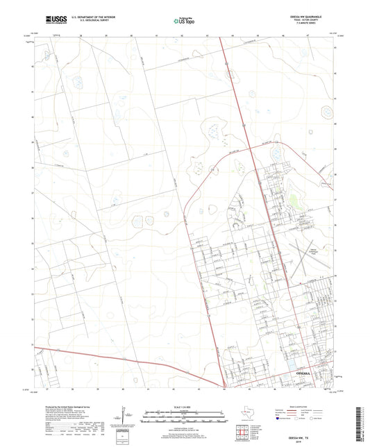 Odessa NW Texas US Topo Map Image