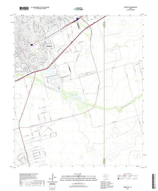 Odessa SE Texas US Topo Map Image