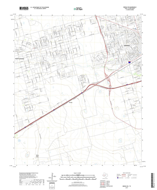 Odessa SW Texas US Topo Map Image