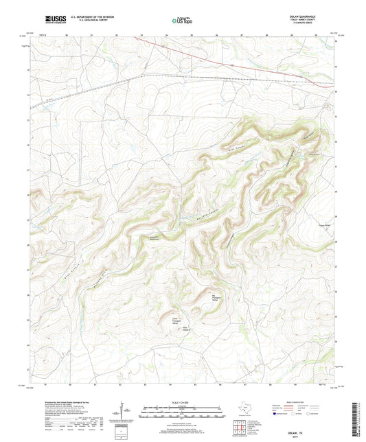 Odlaw Texas US Topo Map Image