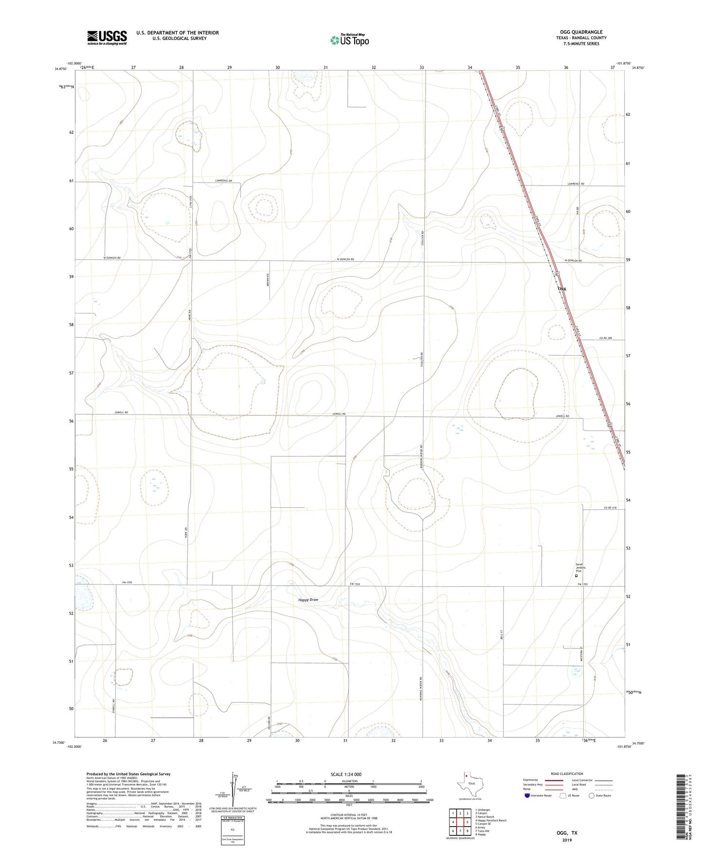 Ogg Texas US Topo Map Image