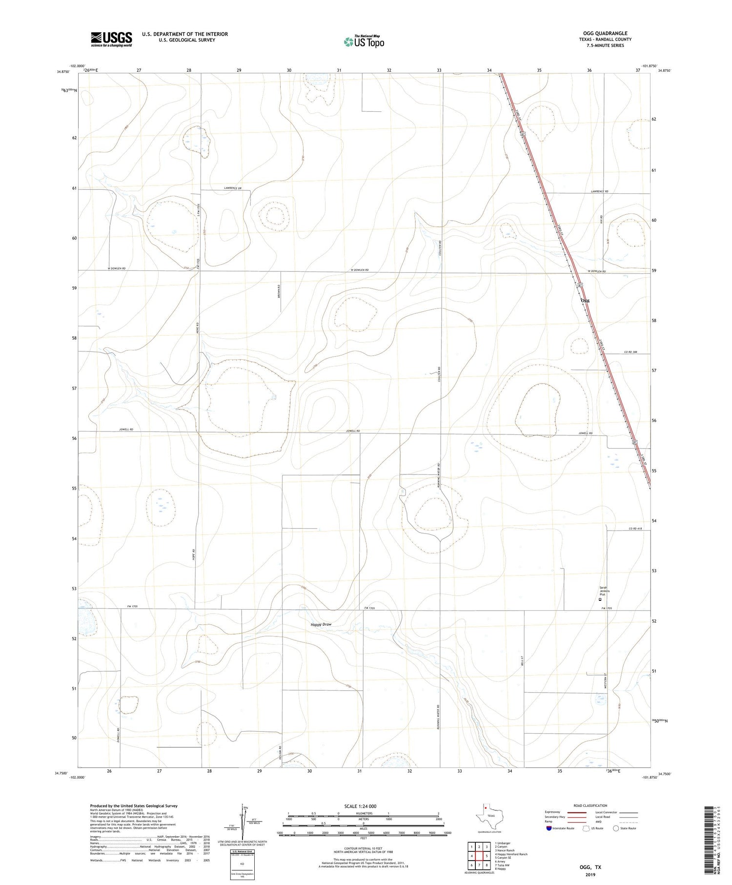 Ogg Texas US Topo Map Image