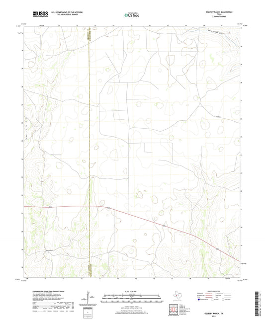 Oglesby Ranch Texas US Topo Map Image