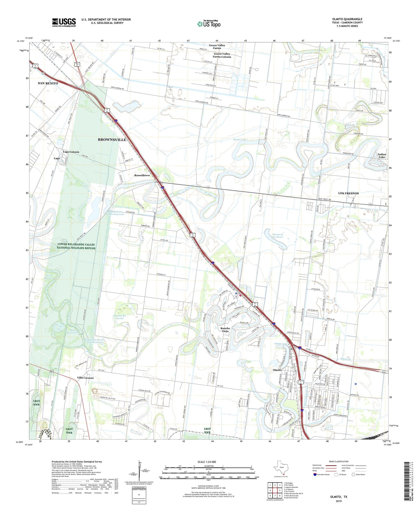Olmito Texas US Topo Map Image