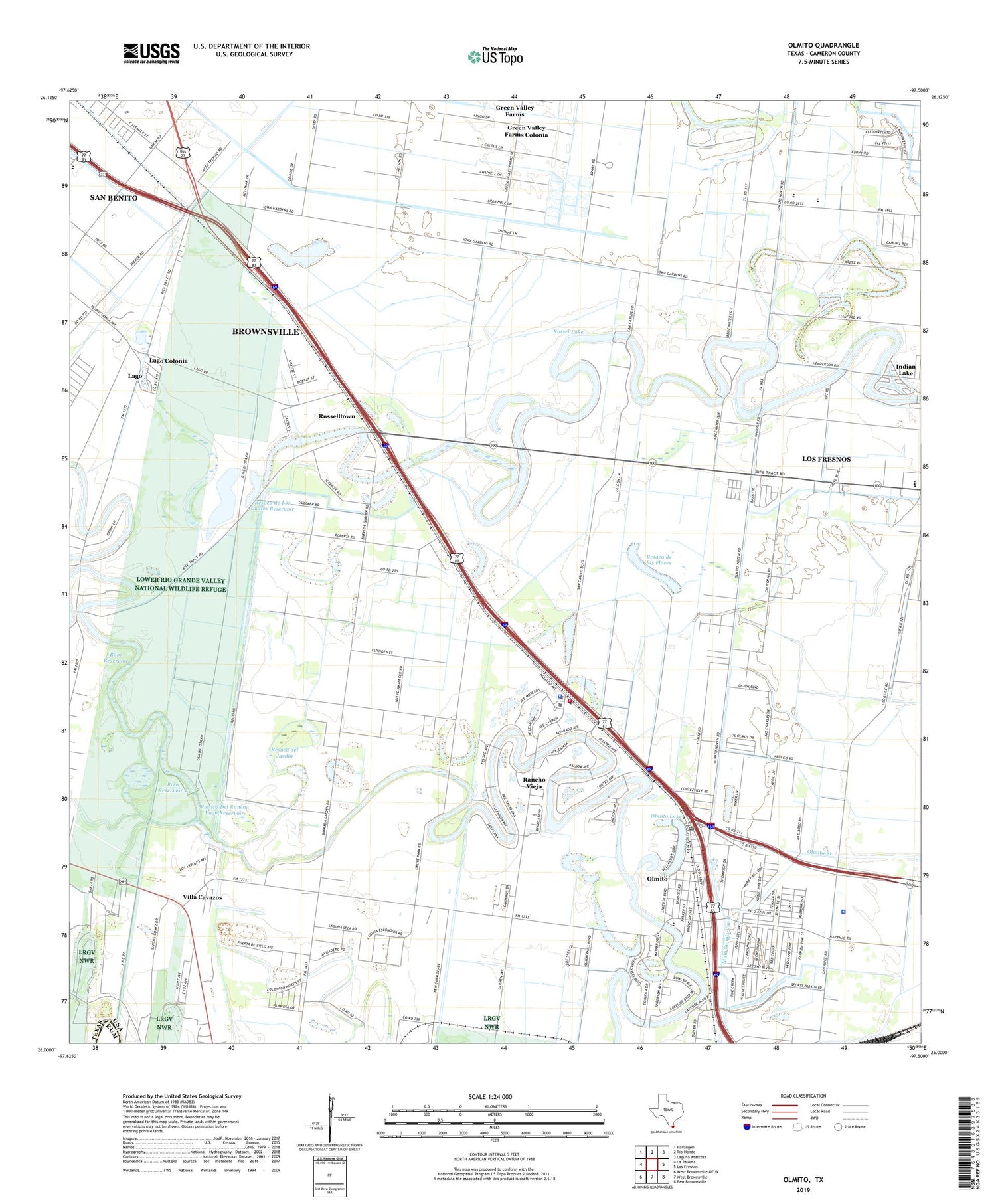 Olmito Texas US Topo Map Image
