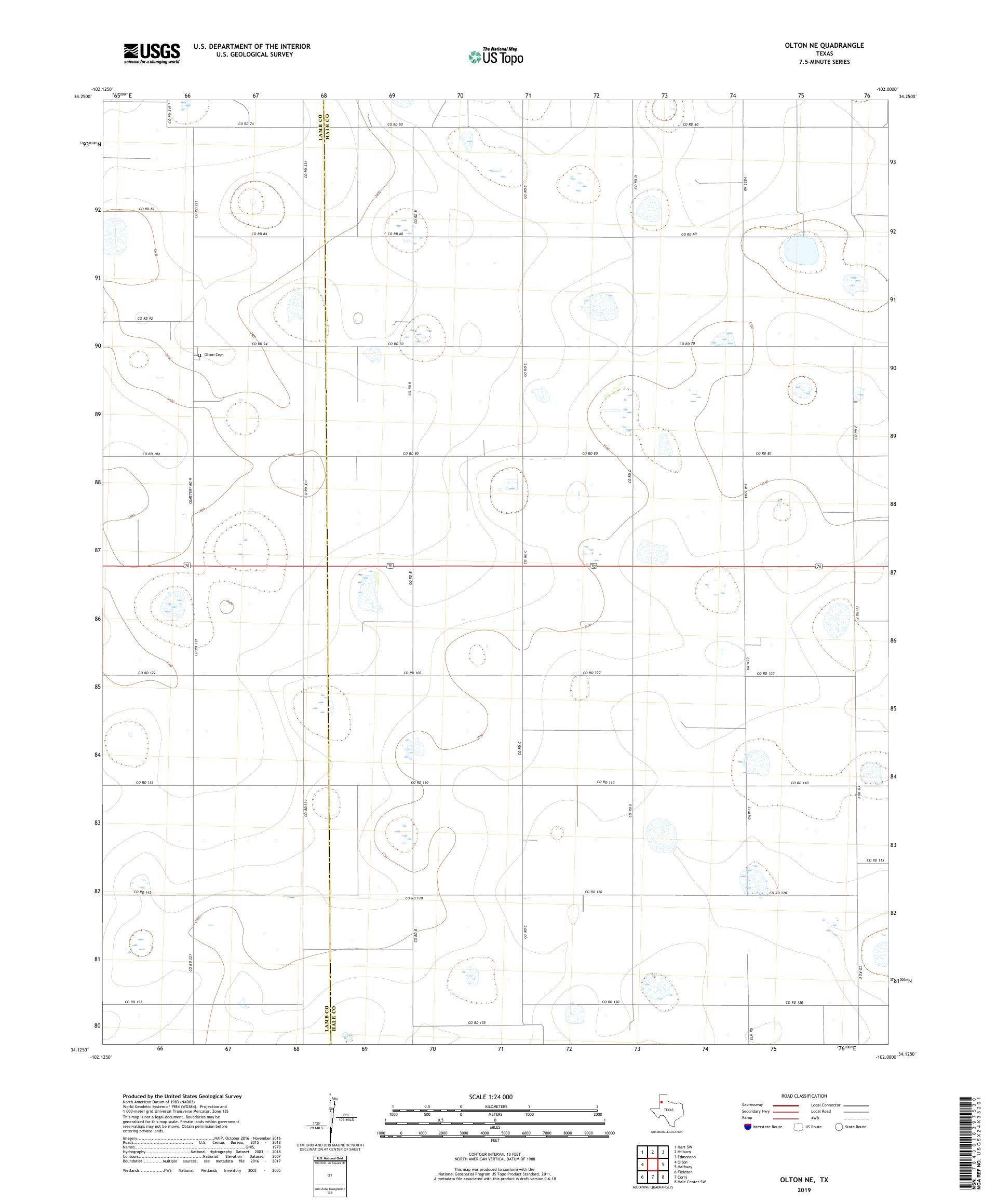 Olton NE Texas US Topo Map – MyTopo Map Store
