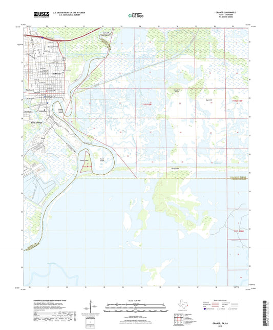 Orange Texas US Topo Map Image