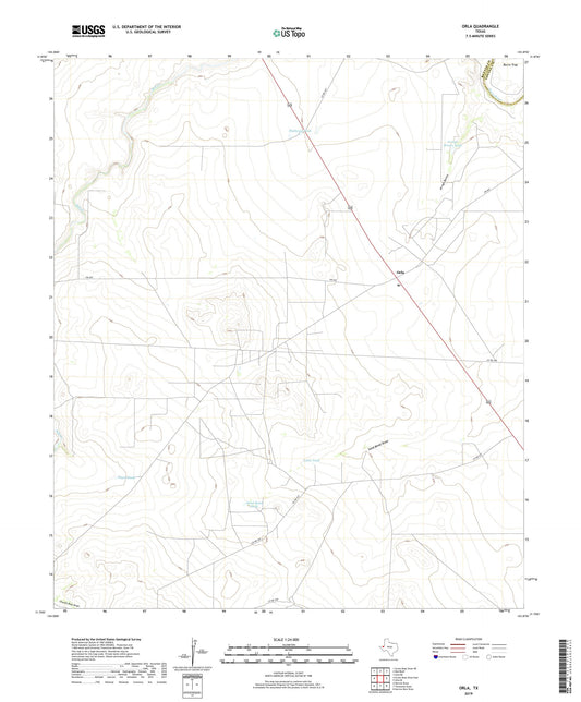 Orla Texas US Topo Map Image