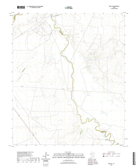 Orla SE Texas US Topo Map Image