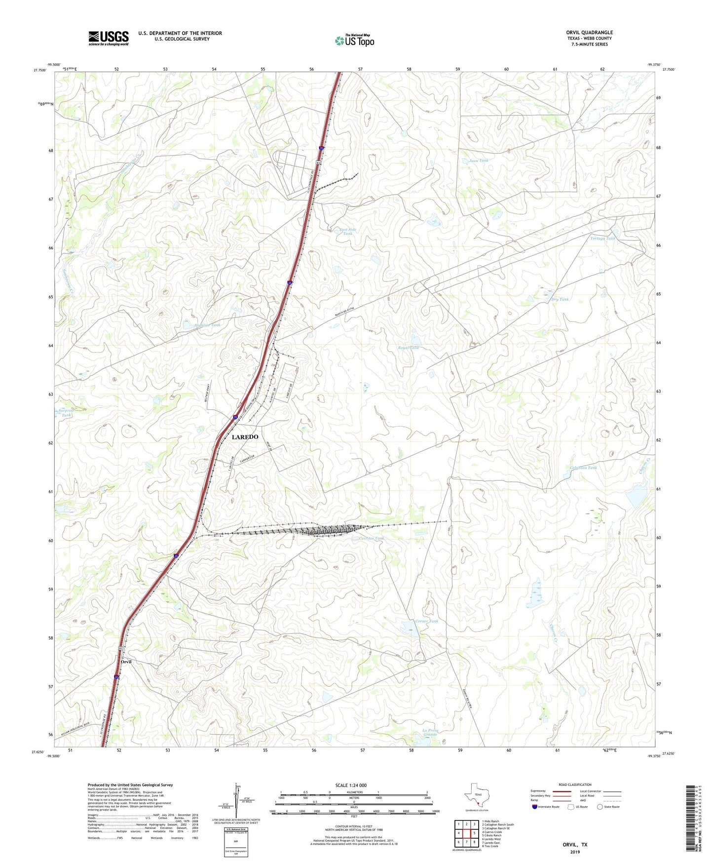 Orvil Texas US Topo Map Image