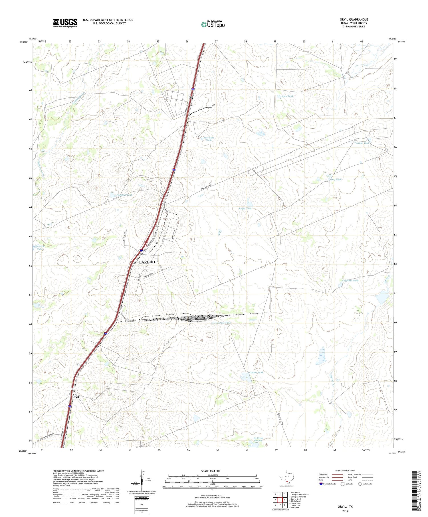 Orvil Texas US Topo Map Image