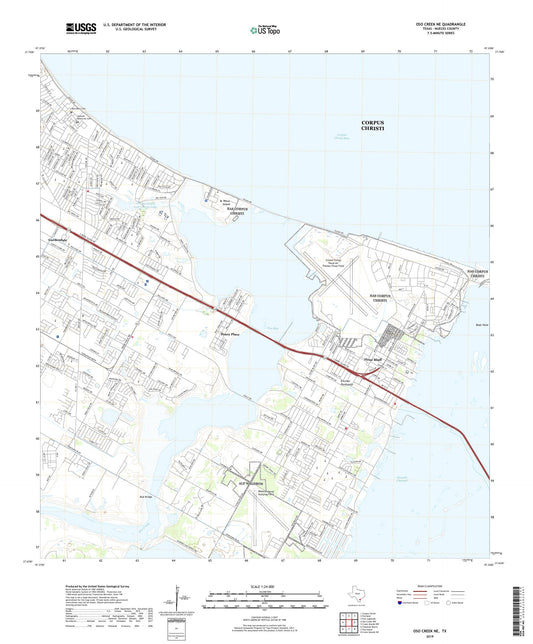 Oso Creek NE Texas US Topo Map Image