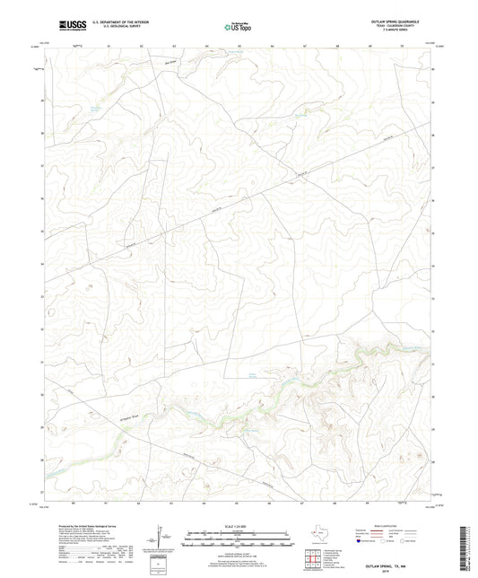 Outlaw Spring Texas US Topo Map Image