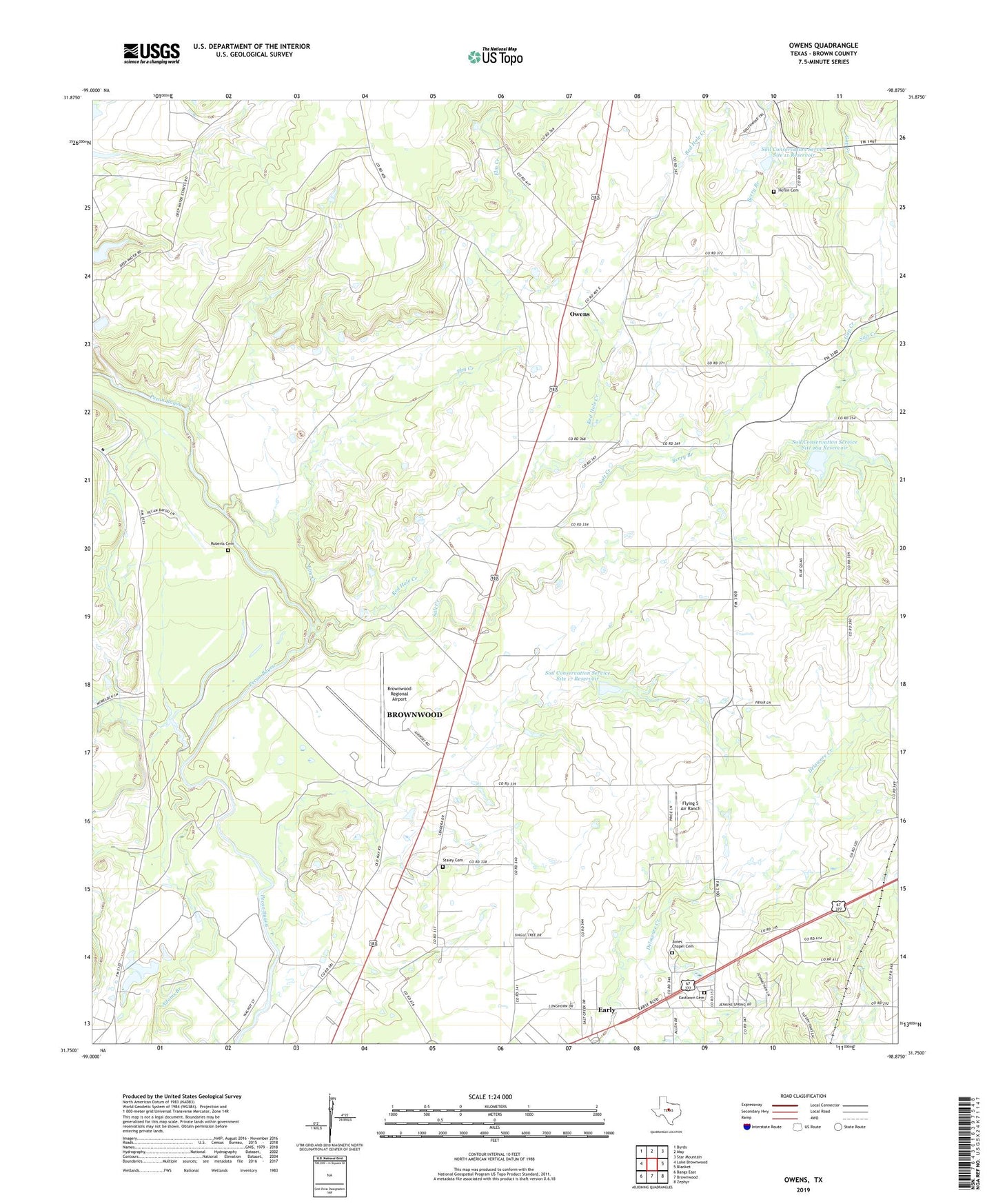 Owens Texas US Topo Map Image