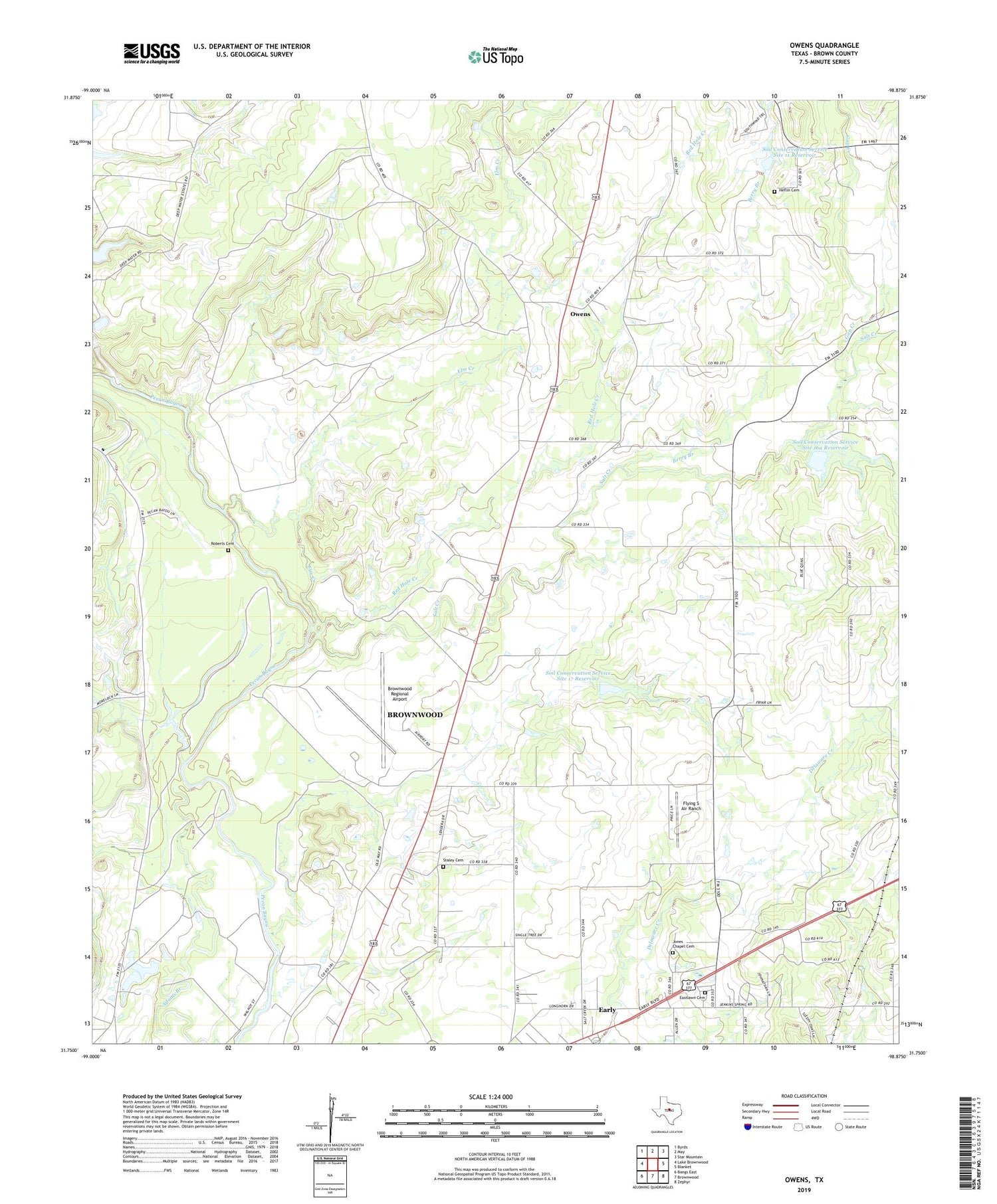 Owens Texas US Topo Map Image