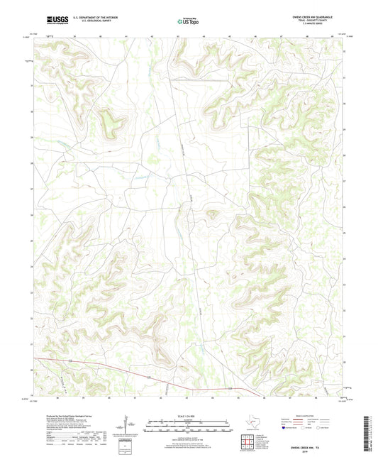 Owens Creek NW Texas US Topo Map Image