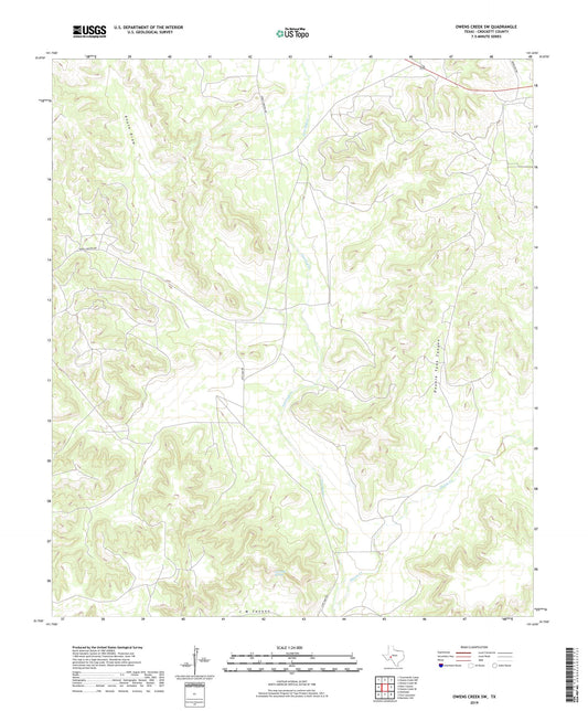 Owens Creek SW Texas US Topo Map Image