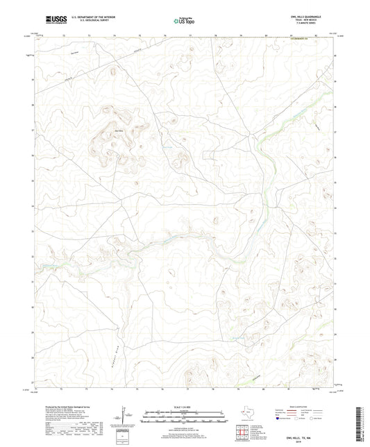 Owl Hills Texas US Topo Map Image