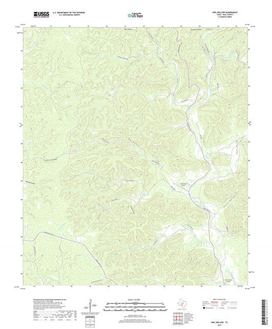 Owl Hollow Texas US Topo Map Image