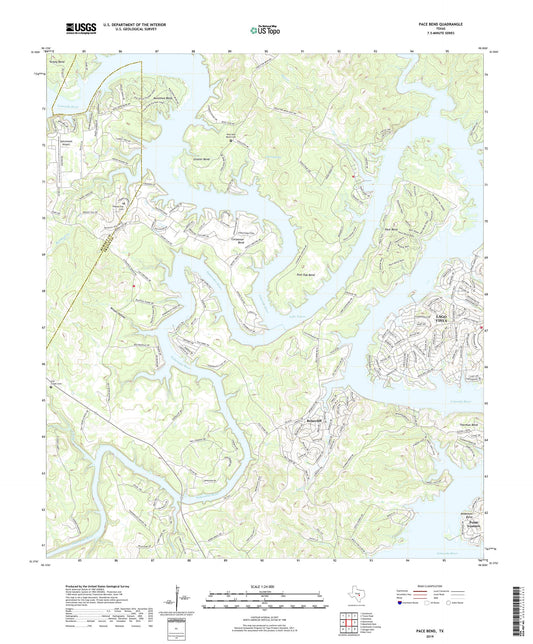 Pace Bend Texas US Topo Map Image