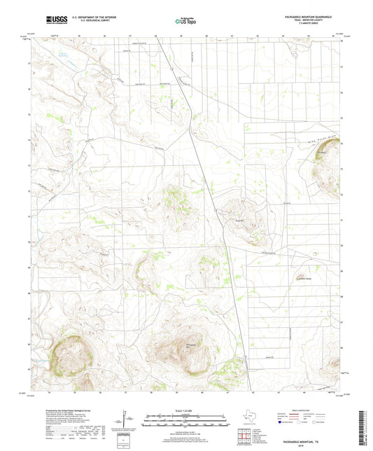 Packsaddle Mountain Texas US Topo Map Image