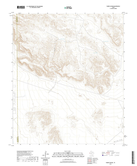 Padre Canyon Texas US Topo Map Image