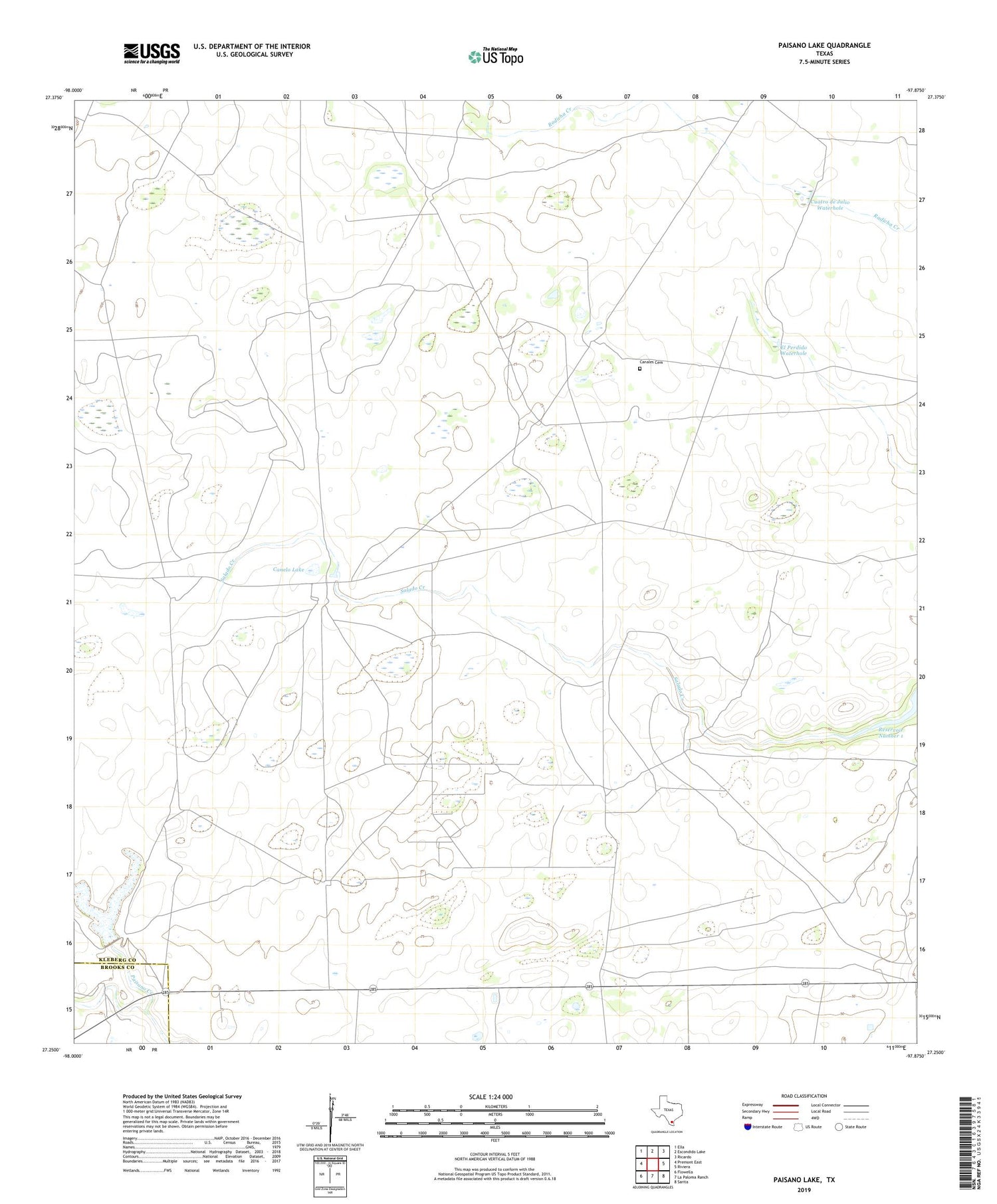 Paisano Lake Texas US Topo Map Image