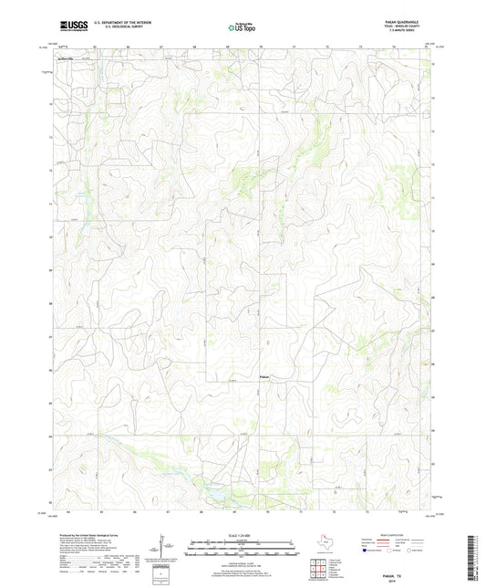 Pakan Texas US Topo Map Image