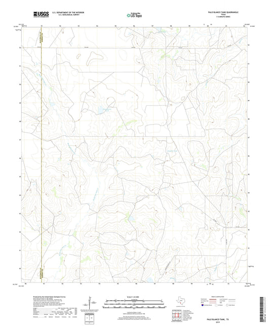 Palo Blanco Tank Texas US Topo Map Image