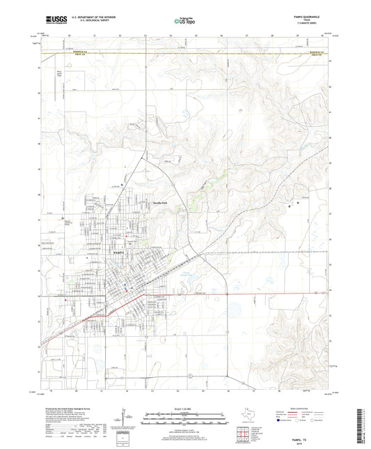 Pampa Texas US Topo Map Image