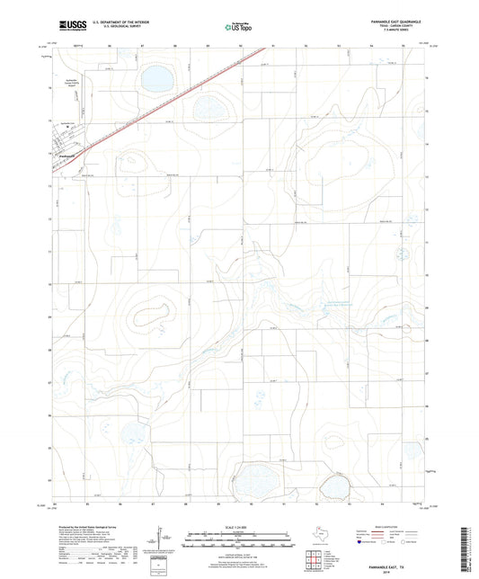Panhandle East Texas US Topo Map Image