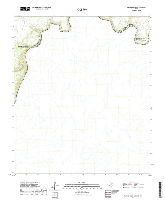 Panther Gulch East Texas US Topo Map Image
