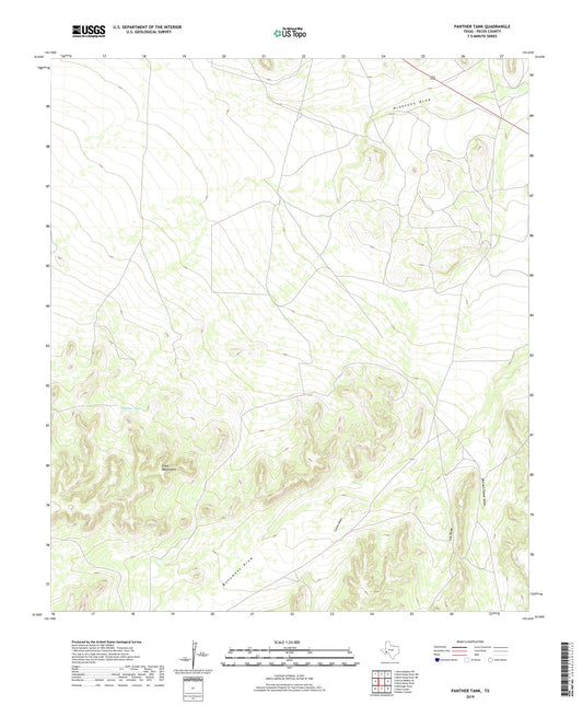 Panther Tank Texas US Topo Map Image