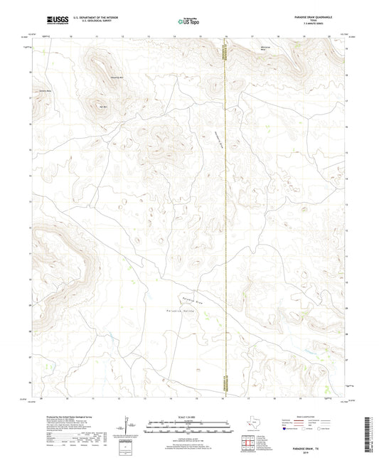 Paradise Draw Texas US Topo Map Image