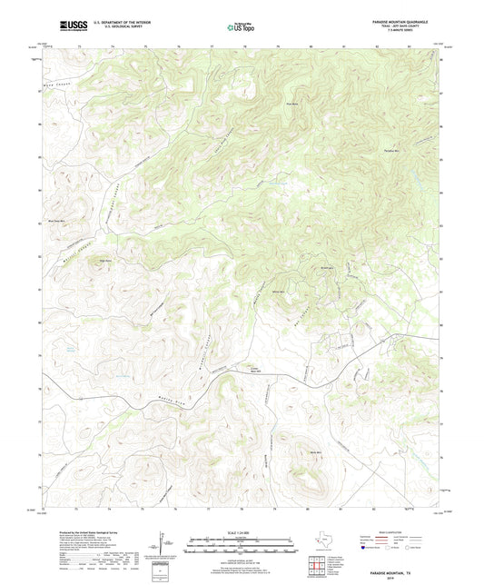 Paradise Mountain Texas US Topo Map Image