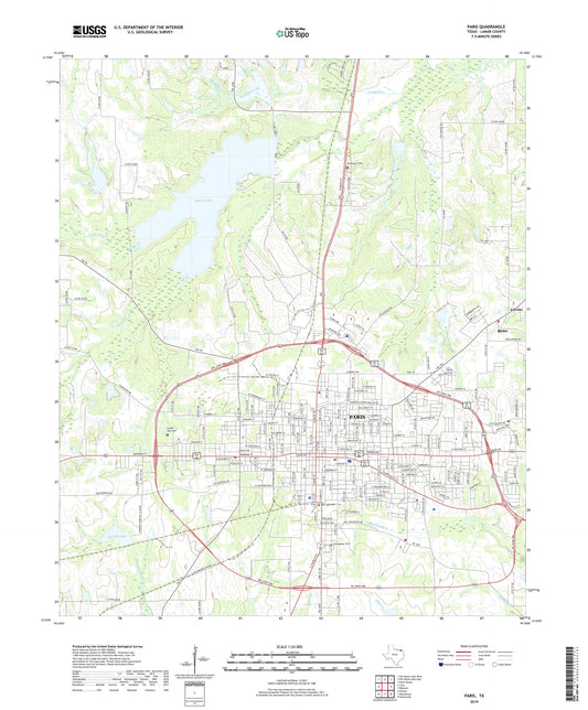 Paris Texas US Topo Map Image