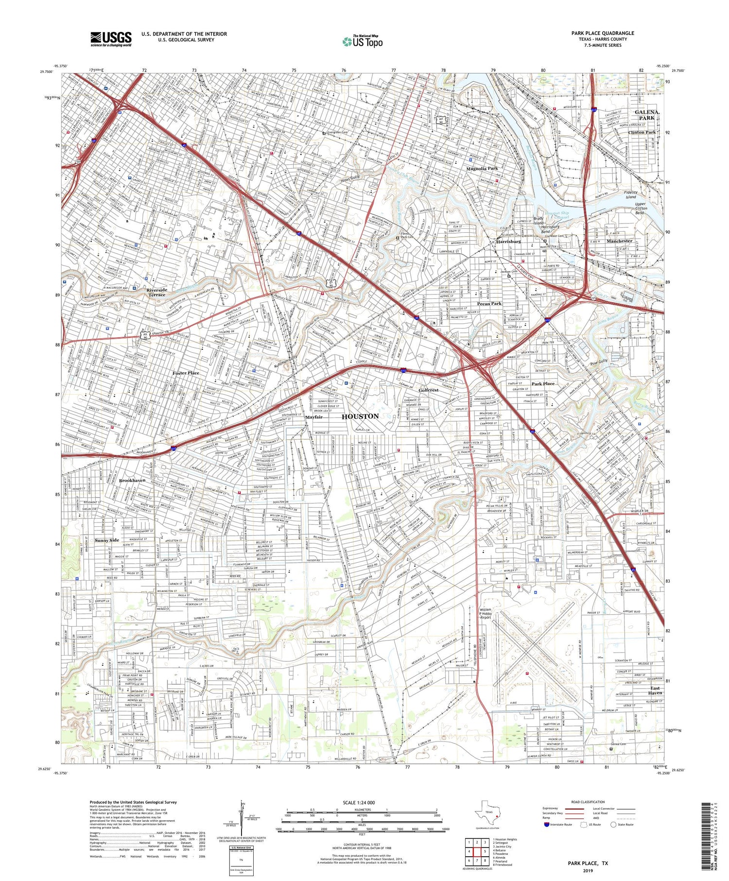 Park Place Texas US Topo Map Image