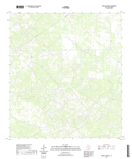 Parrilla Creek SE Texas US Topo Map Image
