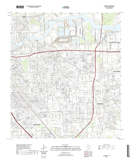 Pasadena Texas US Topo Map Image