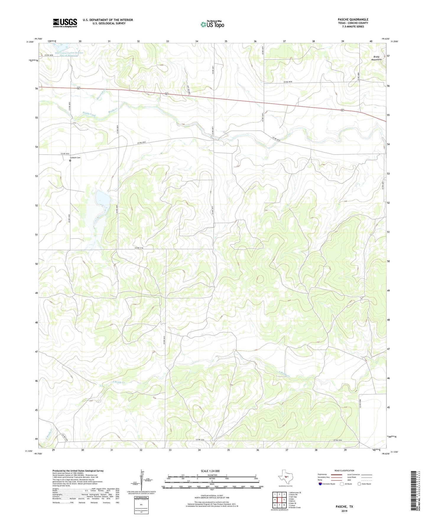 Pasche Texas US Topo Map Image